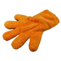 D CON 5 FINGER FURRY MITT ORANGE GRIS GANT DE LAVAGE DE MICROFIBRE